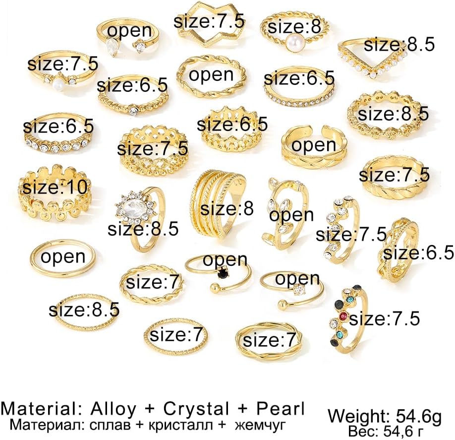KISS WIFE Anillos apilables de oro para mujer, delicado juego de an...