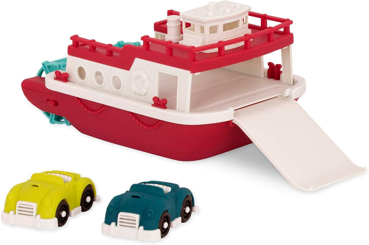 Battat Wonder Wheels - Barco de juguete de baño con 2 coches, juego...