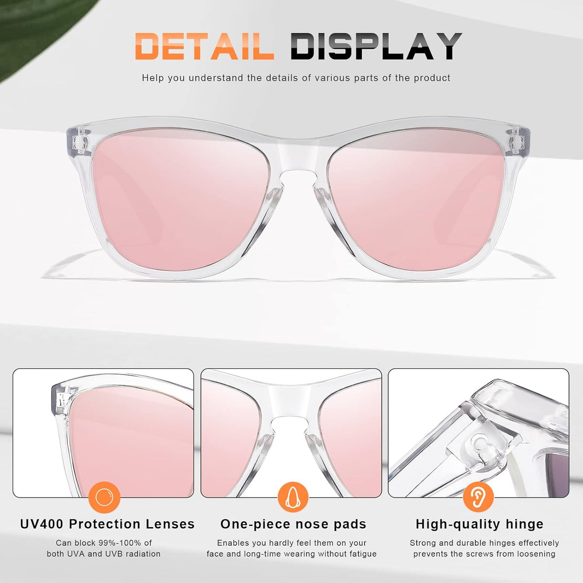 DANAMY Gafas de sol polarizadas para mujer y hombre, protección UV...