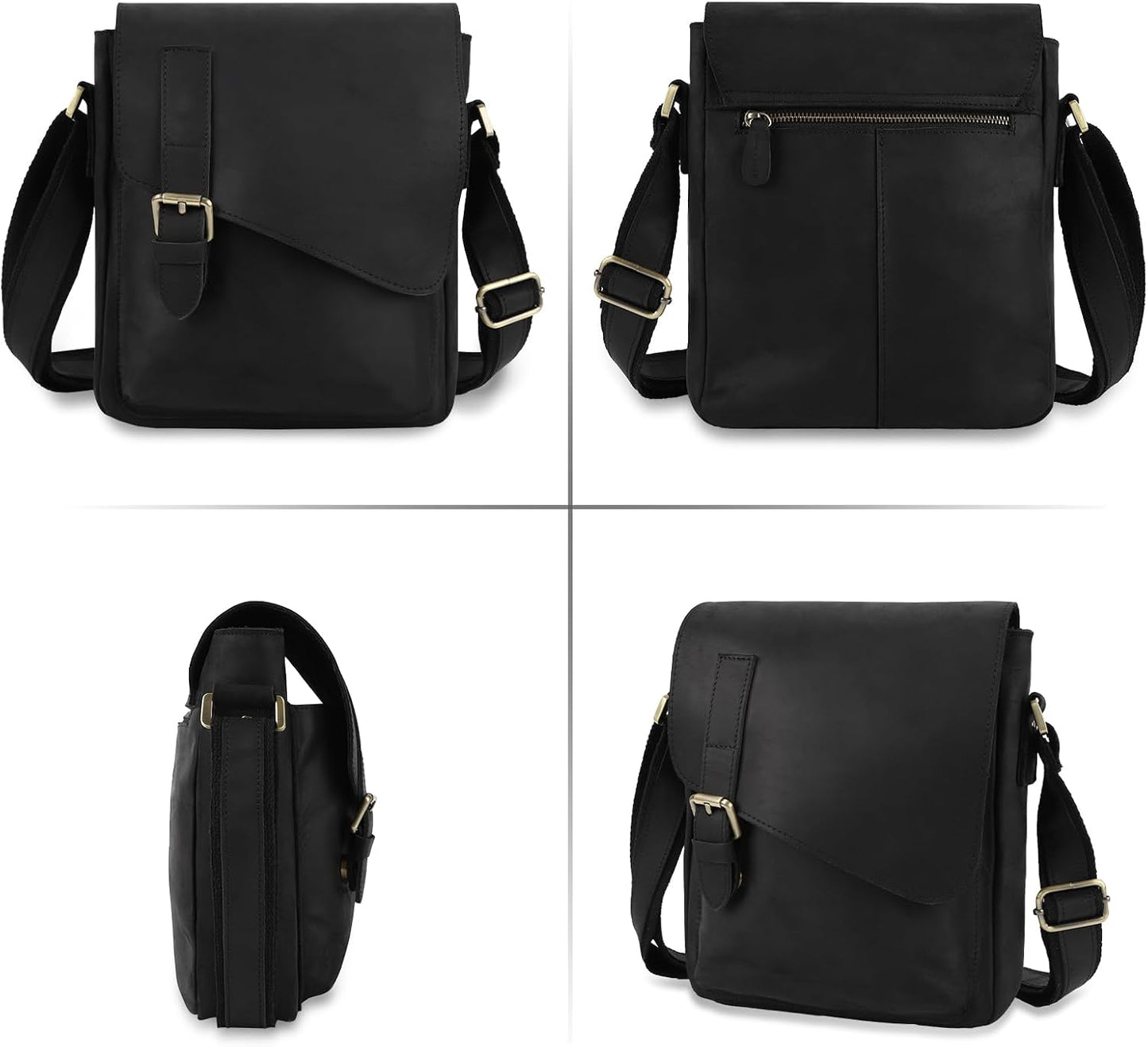 Jack&amp;Chris Bolso Mensajero de Cuero para Hombre, Bolso Bandoler...
