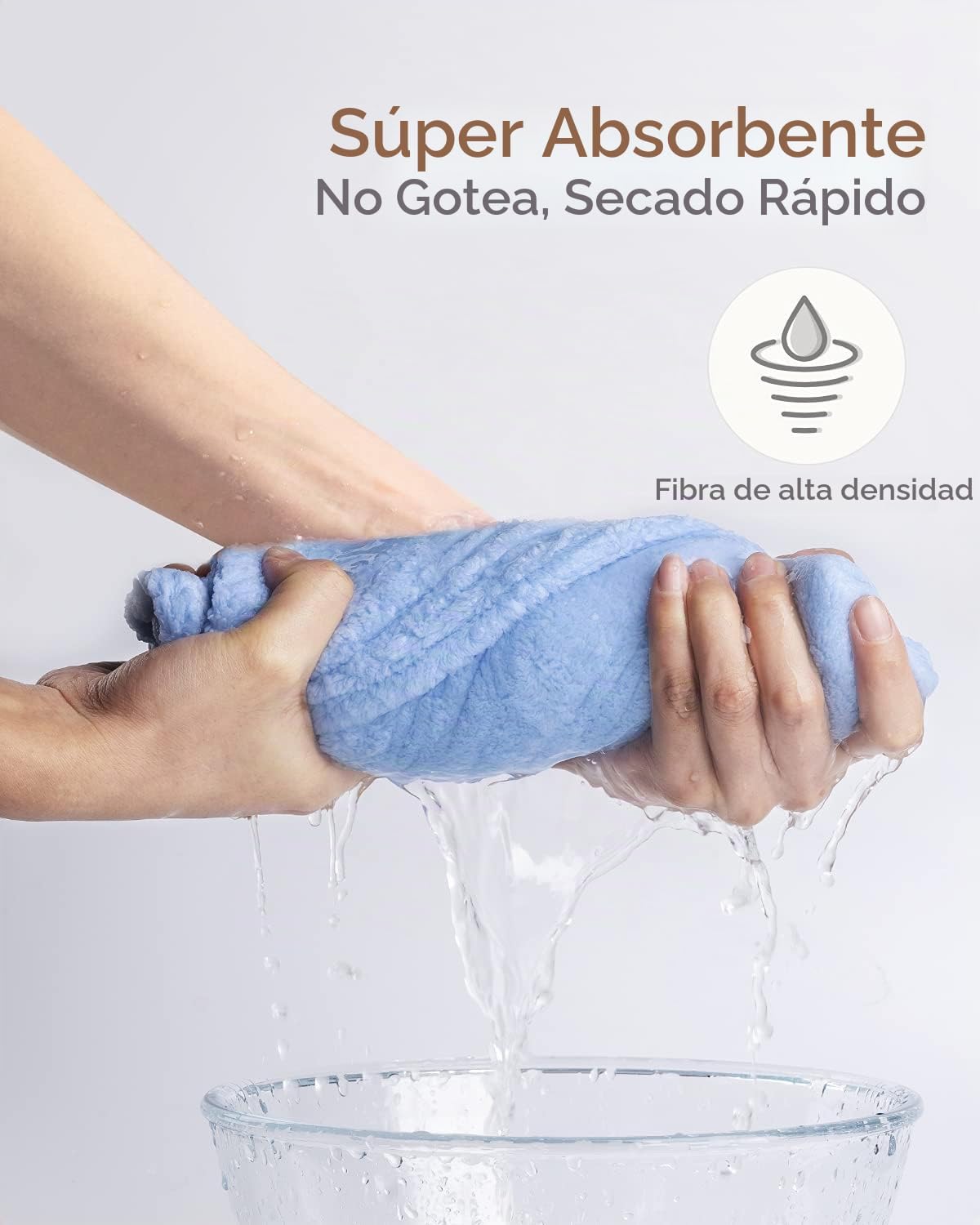 YFONG Paquete de 3 toallas de microfibra para envolver el cabello p...