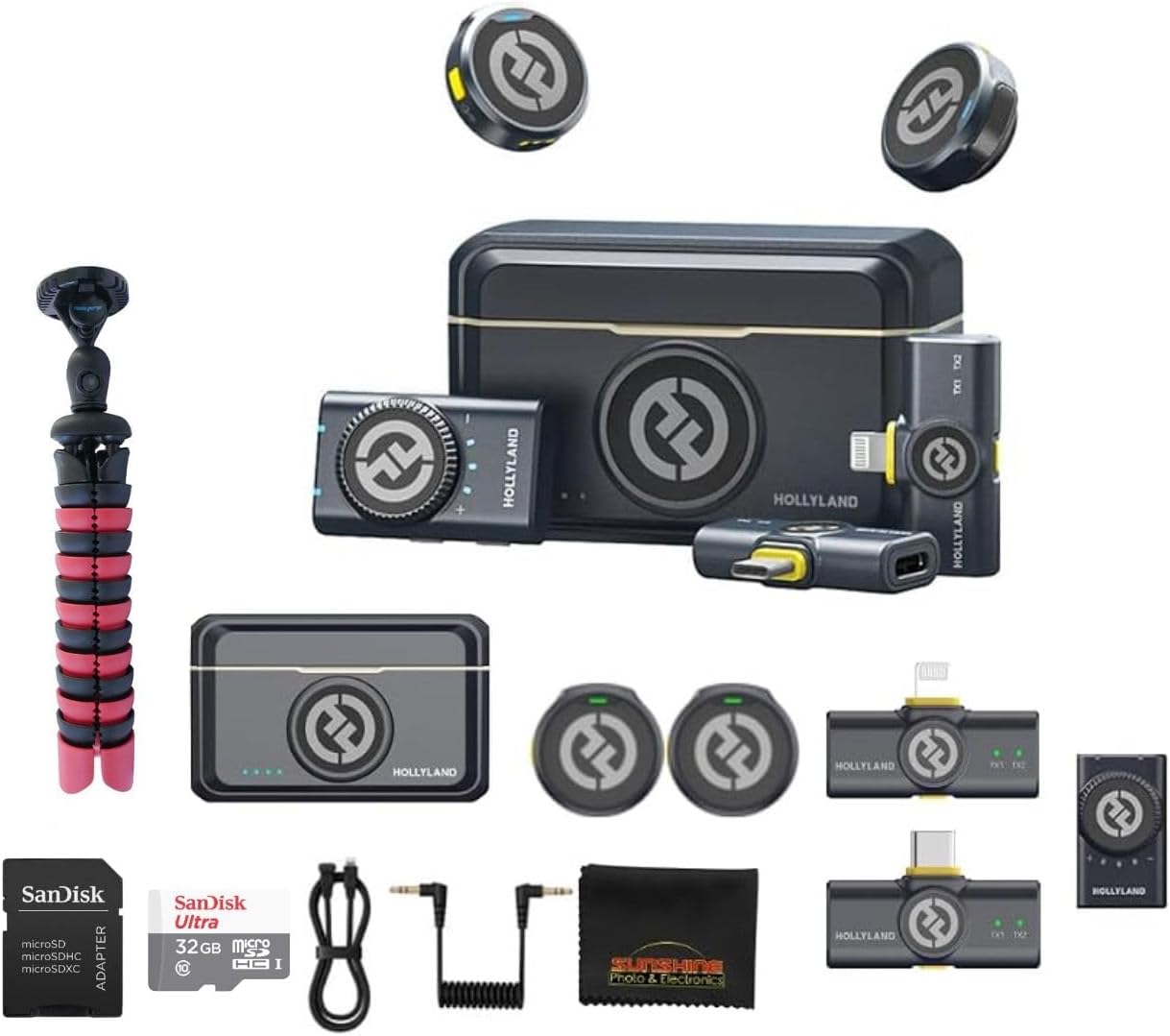 Hollyland Lark M2 Duo con kit de creador de contenido | Incluye 2TX...