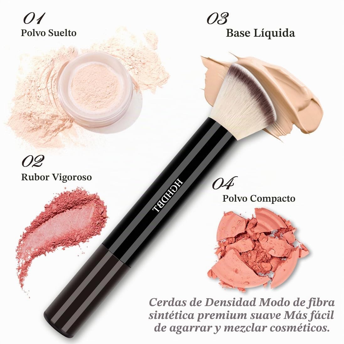HGHDBT Juego de 57 brochas de maquillaje negras profesionales con e...