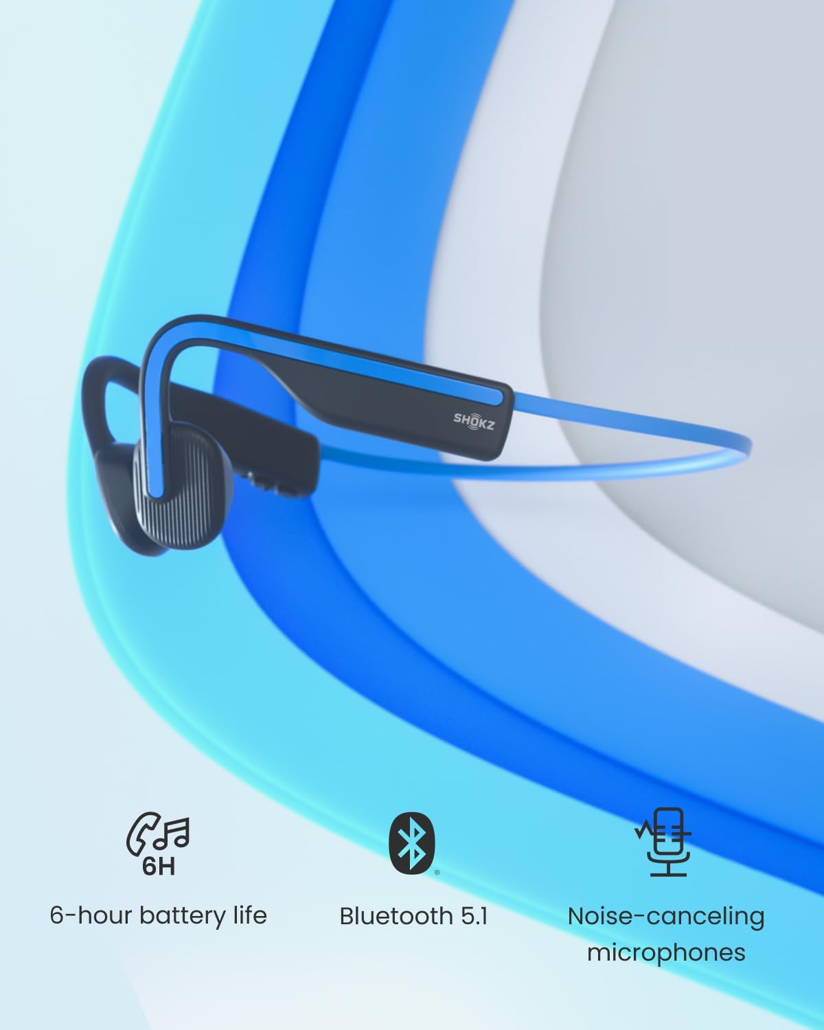 SHOKZ OpenMove - Auriculares deportivos Bluetooth de oreja abierta,...