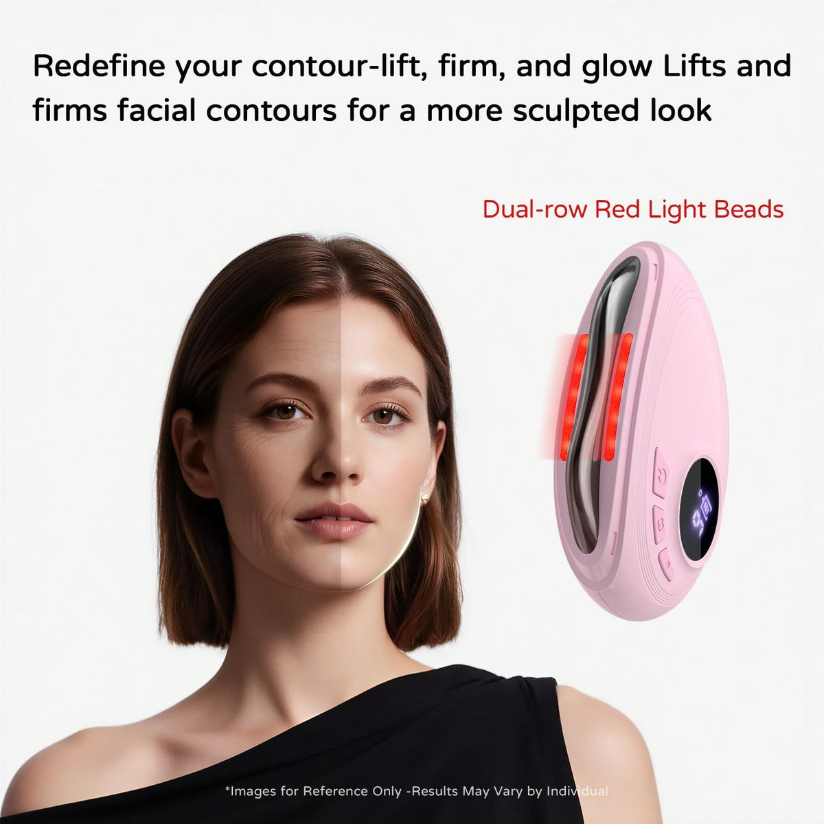 SHMHE Masajeador profesional Gua Sha de luz roja LED, escultor ajus...
