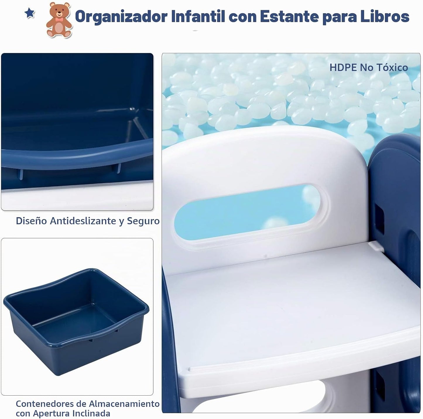 Costzon Organizador de almacenamiento de juguetes, estante de jugue...