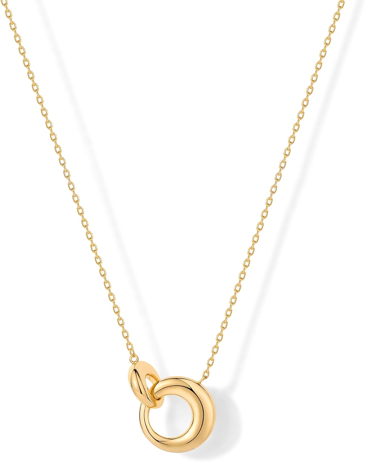 PAVOI Collar con colgante de entrelazado delicado chapado en oro de...
