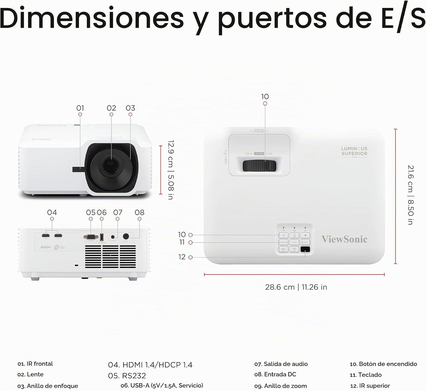 ViewSonic Proyector láser LS740W WXGA, 5500 lúmenes, pantalla ancha...