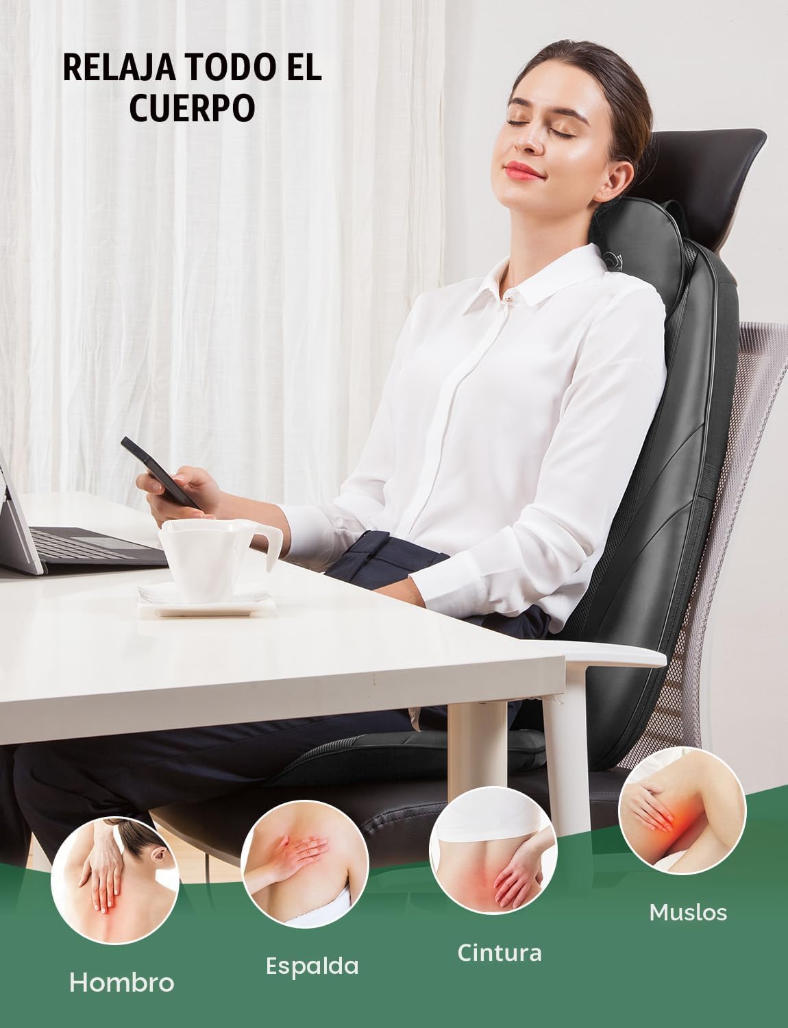Snailax - Masajeador de espalda con calor, regalos para hombres, mu...