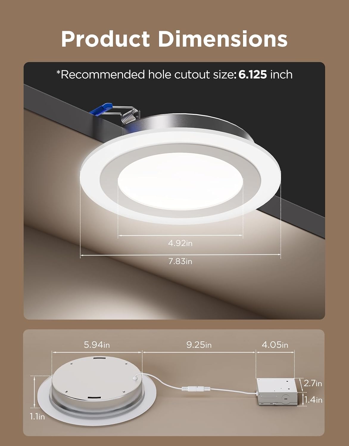 Govee Iluminación empotrable inteligente de 6 pulgadas, luz LED emp...