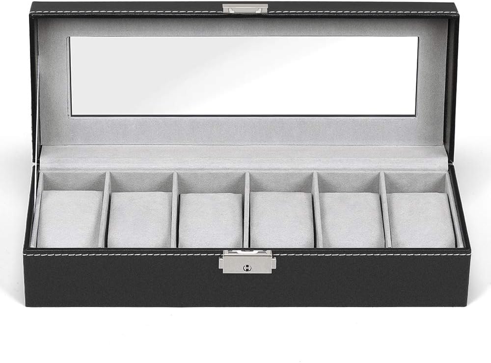 NEX Organizador de Caja de Reloj de 6 Ranuras para Hombres, Soporte...