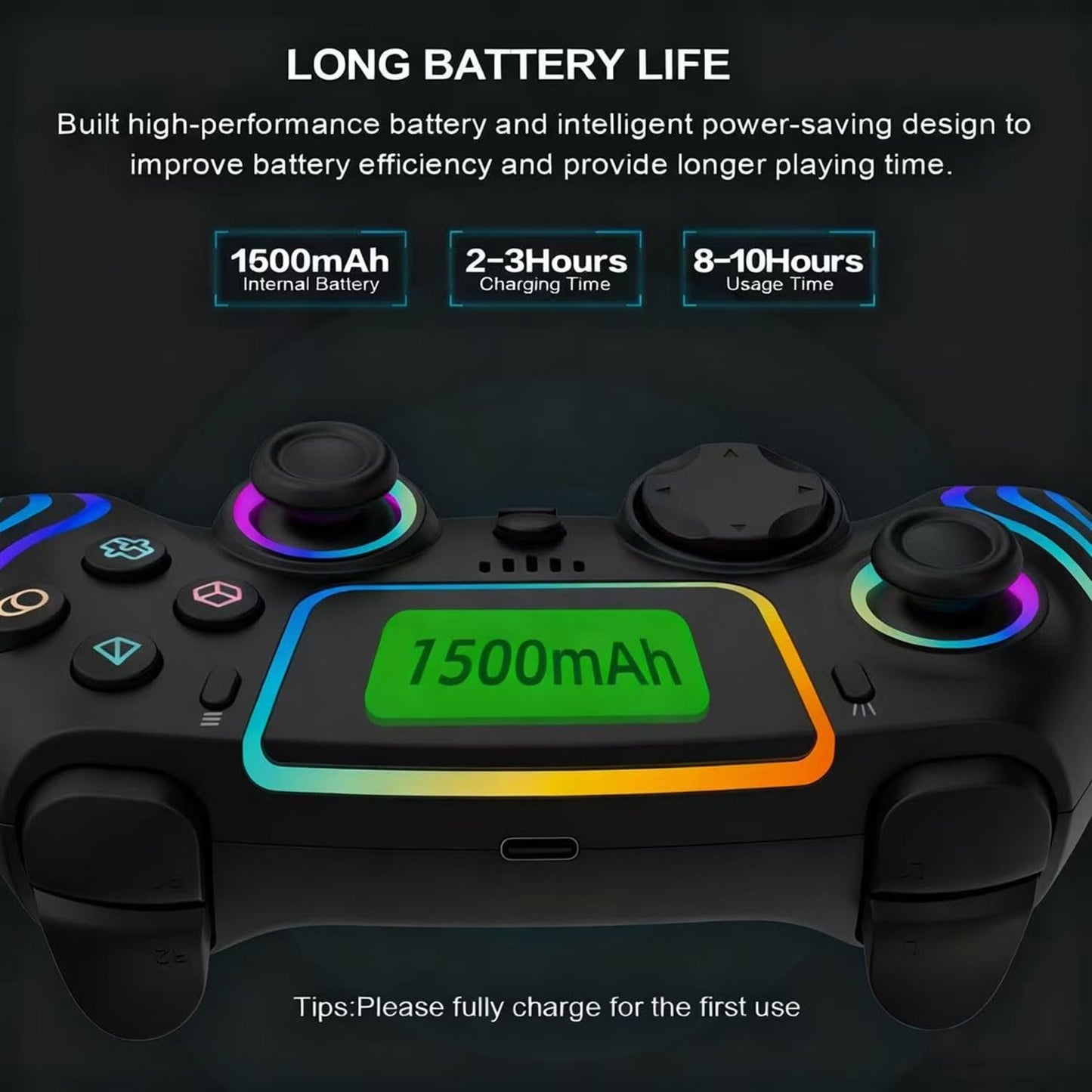 Controlador de juego inalámbrico RGB para PlayStation 5, reemplazo...