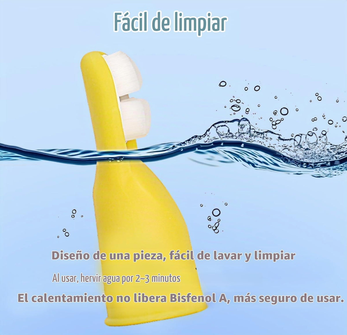 Cepillo de dientes para bebés, cepillo de dientes suave de silicona...