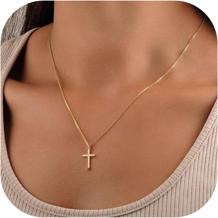 Turandoss Collar de Cruz de Oro para Mujeres - Delicado Collar de C...