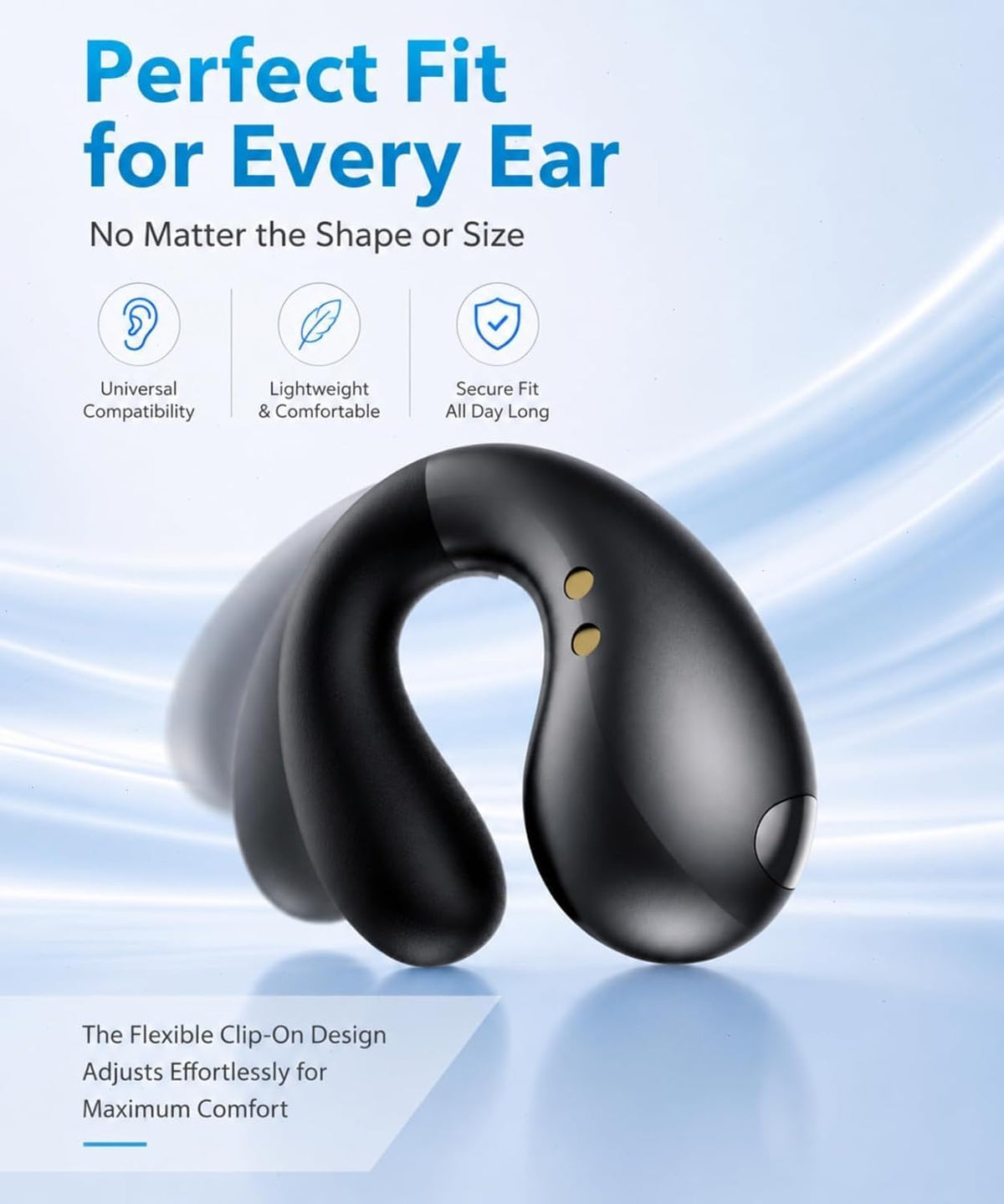 Boytond Auriculares ultra abiertos: cómodos auriculares de conducci...