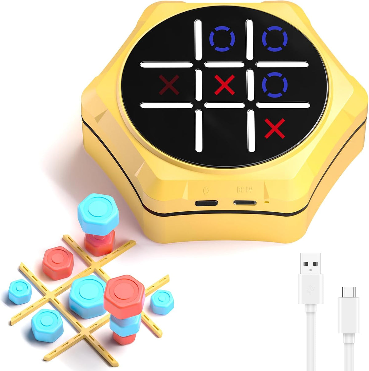 VDPDO Juego Electrónico de Tres en Raya, 5 en 1 Eléctrico Tres en R...