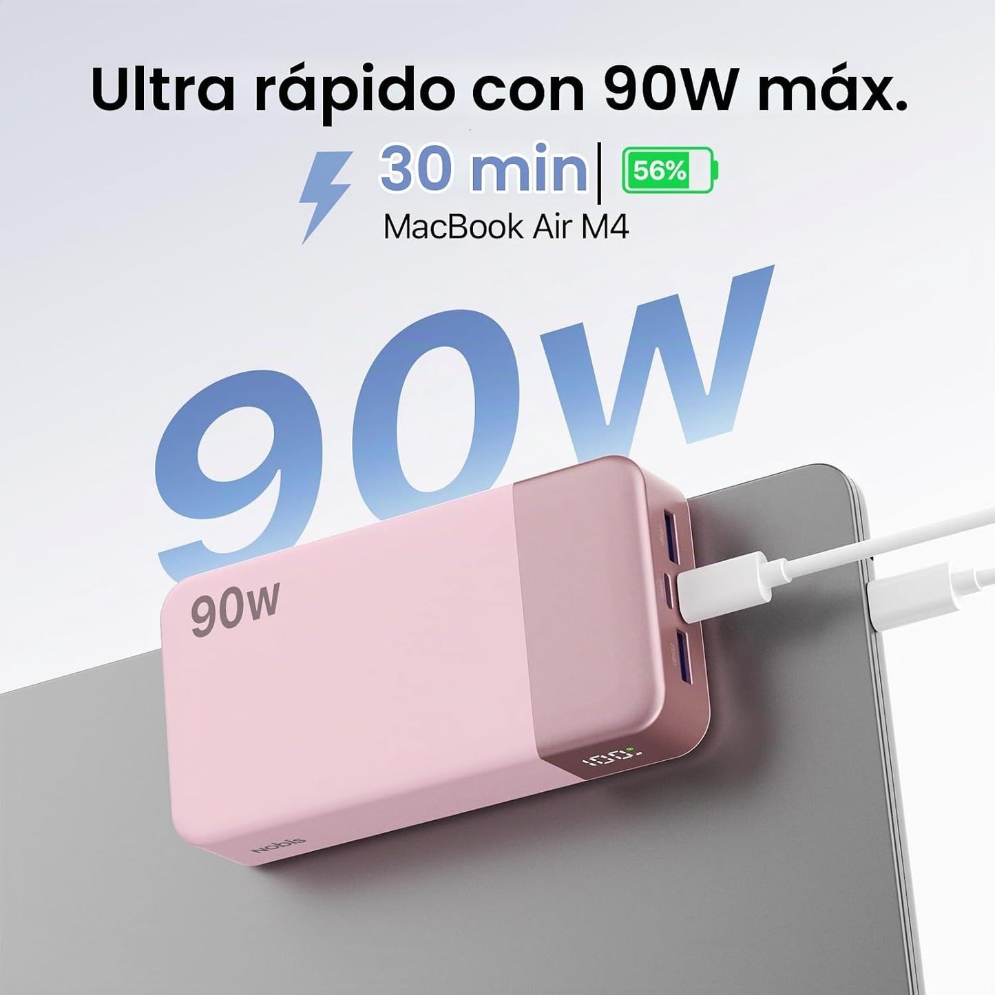 NOBIS Cargador portátil de 20000 mAh, banco de energía para portáti...