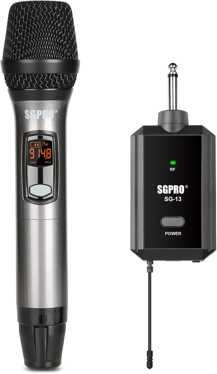 SGPRO SG-13 Juego de micrófono de mano inalámbrico con receptor com...