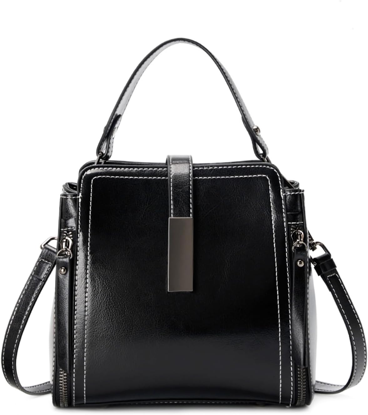 MoreFarther Bolsos cruzados de cuero genuino para mujer, bolsos de...