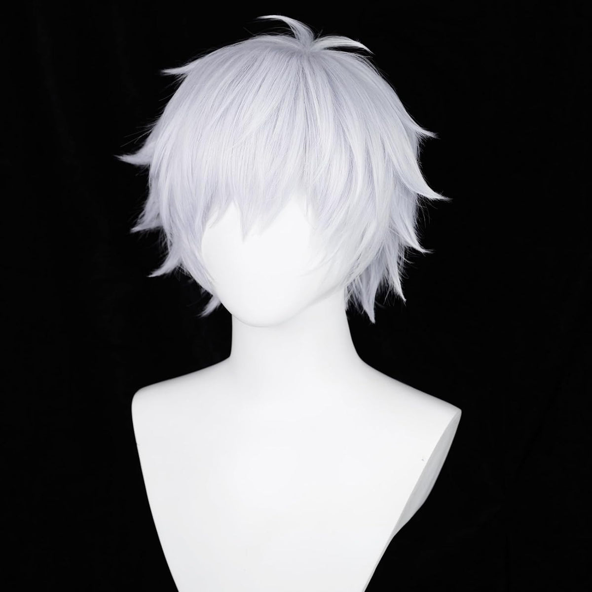 Alacos - Peluca corta de cosplay de anime plateado para hombre | Si...