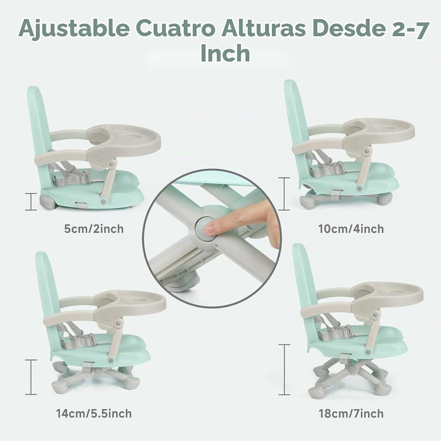YOLEO Silla alta para bebé, asiento elevador para mesa de comedor,...