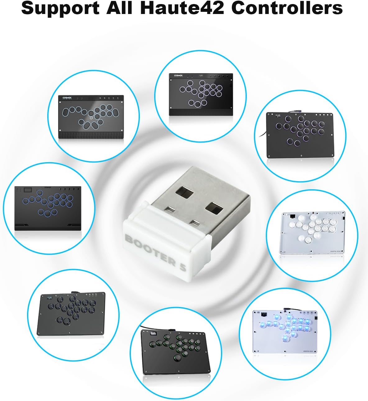 Haute42 Booter5 Adaptador Dongle, convertidor de controlador Arcade...
