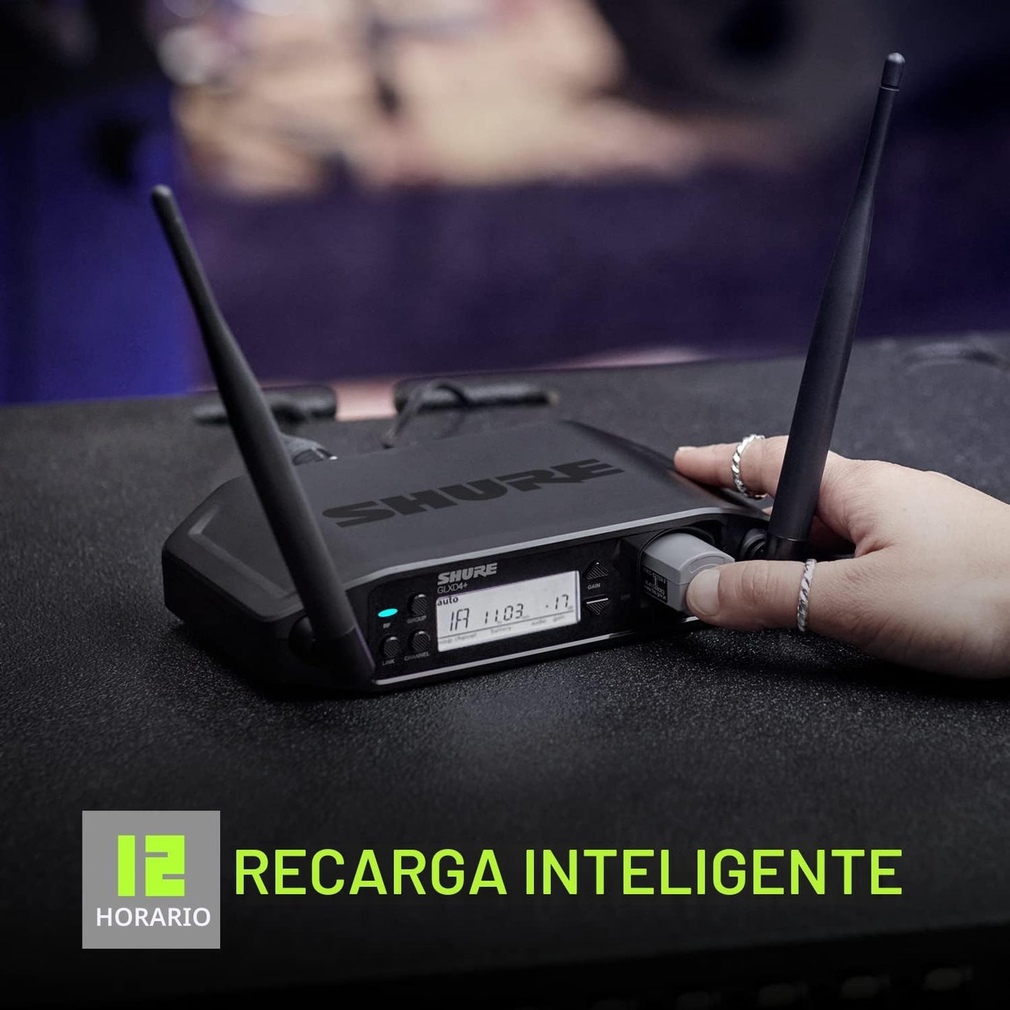 Shure GLXD24R+\/B87A Sistema de micrófono inalámbrico digital profe...