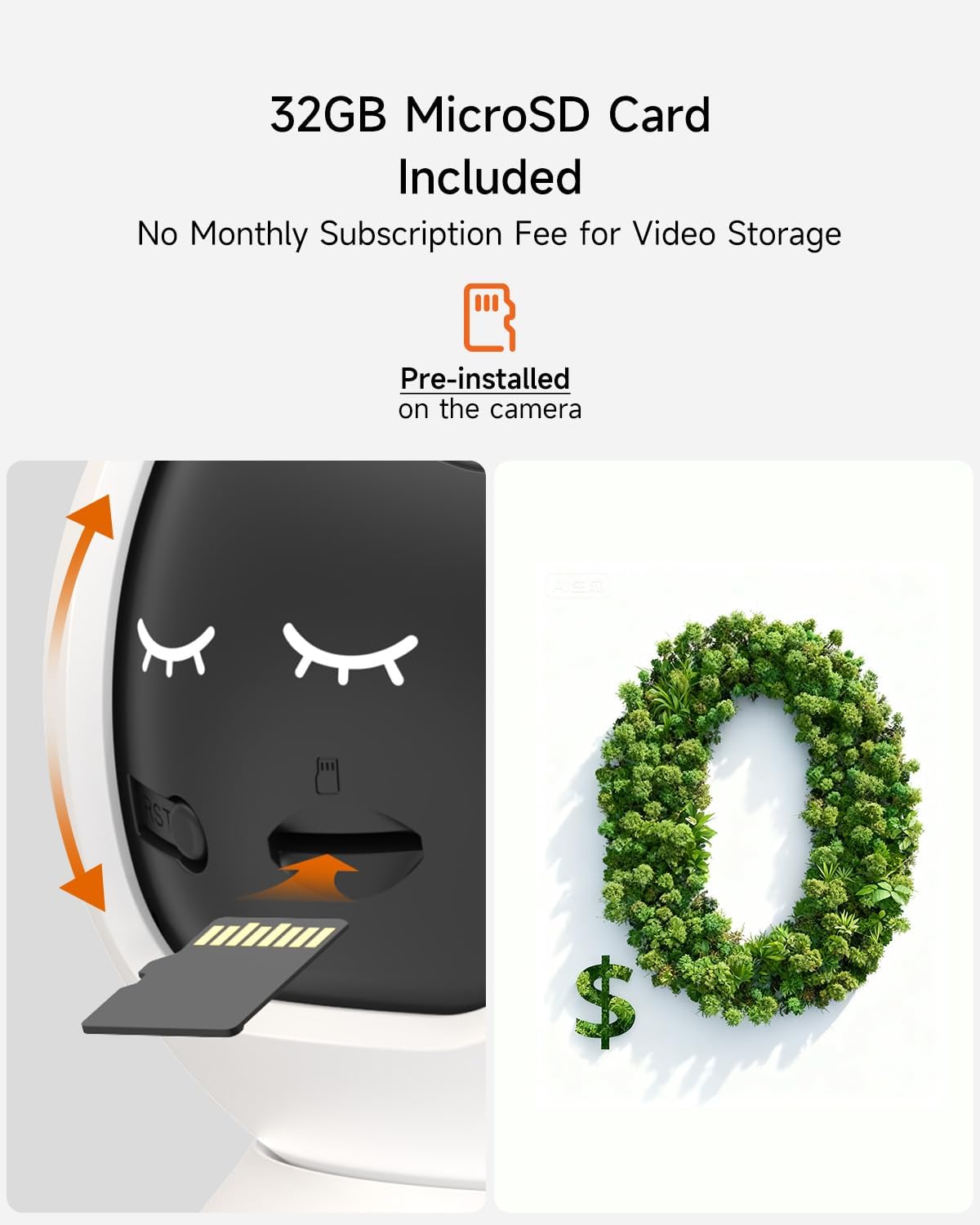 Cámara CINMOORE de 4MP para seguridad del hogar, tarjeta SD de 32GB...