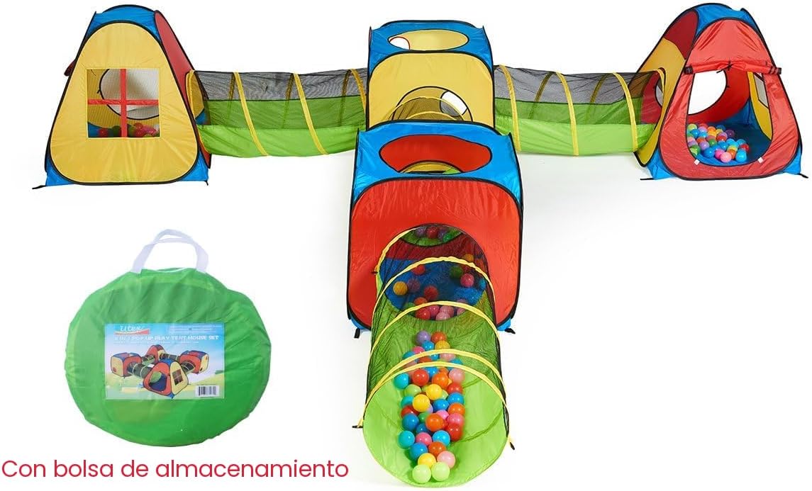 UTEX - Tienda de campaña 8 en 1 para niños con 4 túneles, casa de j...