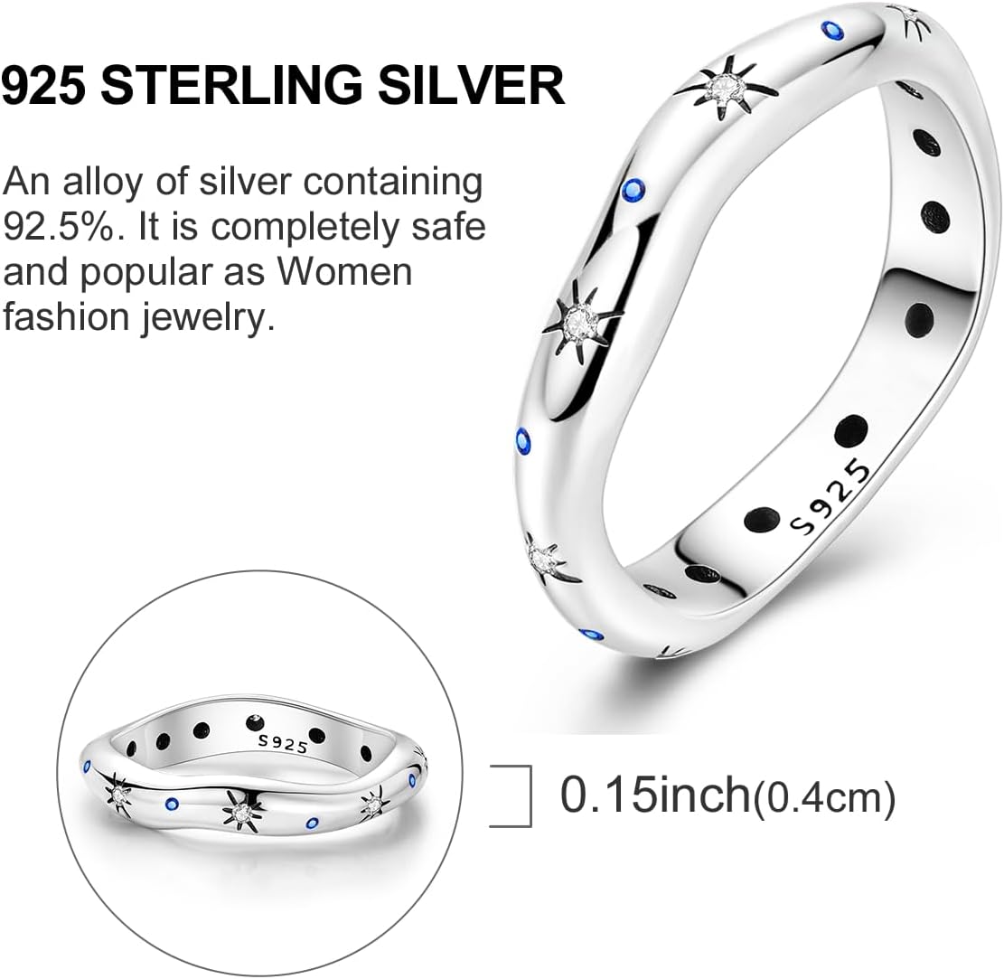 Hapour Anillo de Plata de Ley 925 para Mujer, Anillos Eternos Preci...