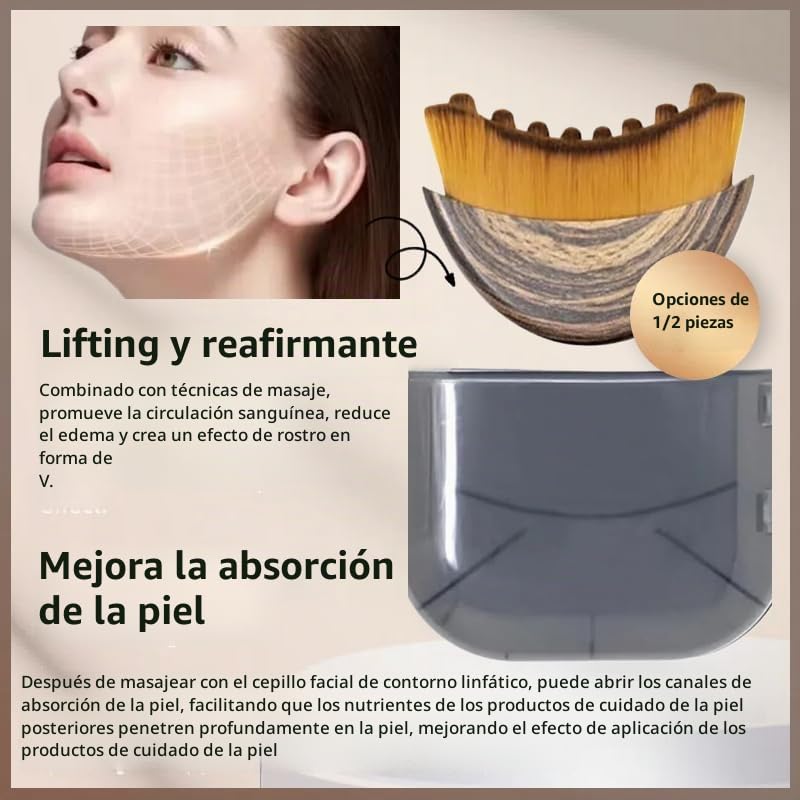 1\/2 PZS Cepillo Linfático de Contorno Facial para Esculpir \u2013...