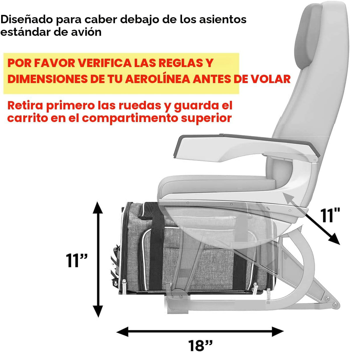 RUFF LIFE 101 Transportador de mascotas premium expandible con rued...