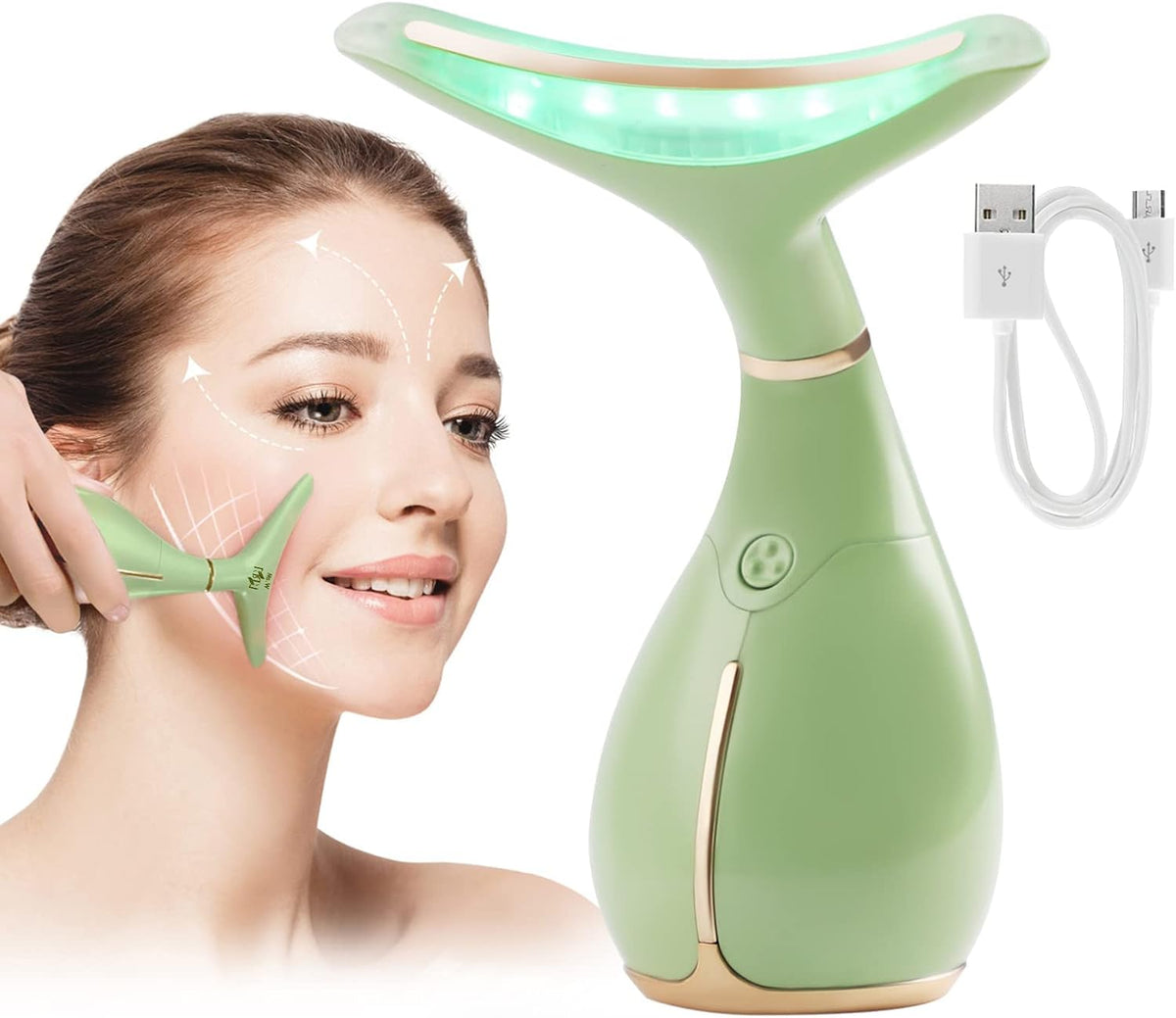 Ms.W Masajeador facial de luz roja, herramientas para el cuidado de...