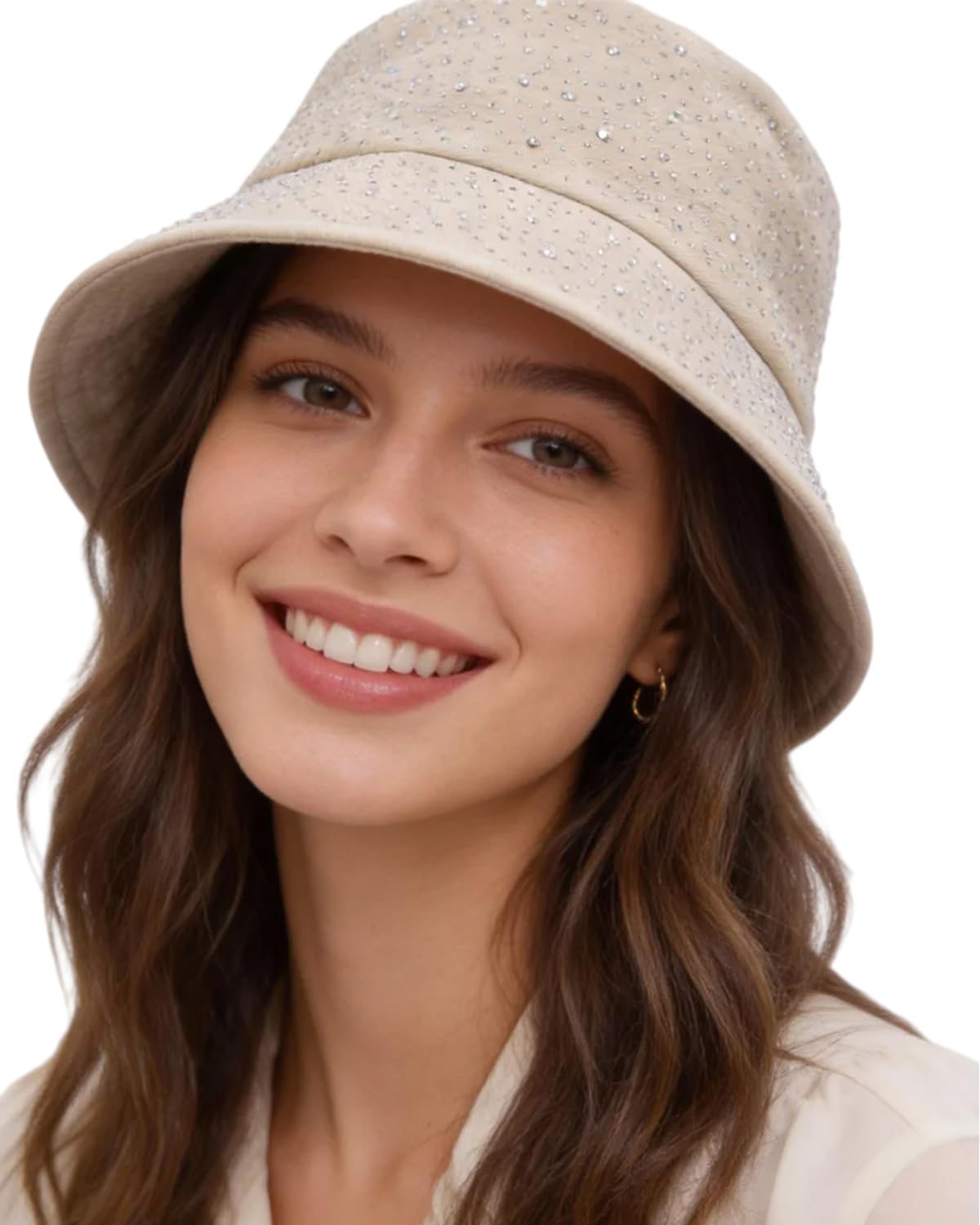 BOLLEY JOSS Sombrero de cubo brillante para mujer, sombrero de sol...