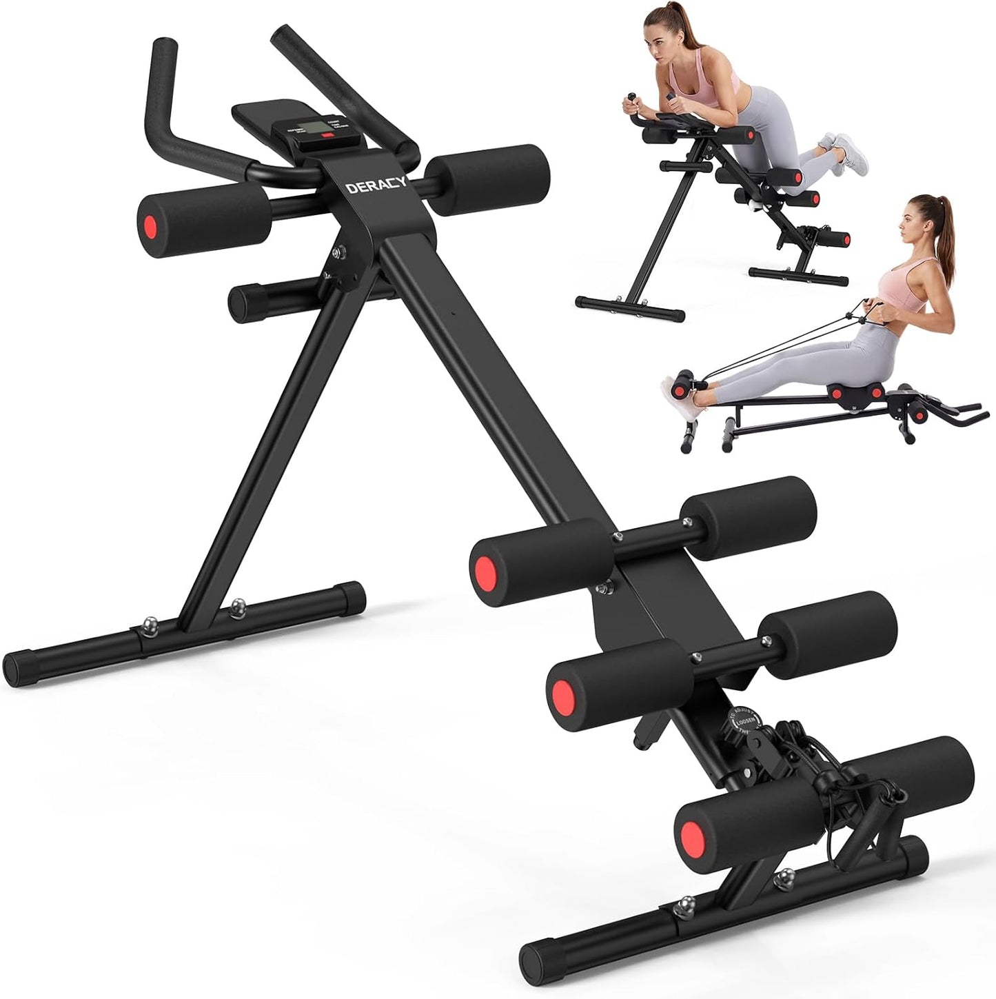 DERACY Máquina de entrenamiento abdominal ajustable para abdominale...