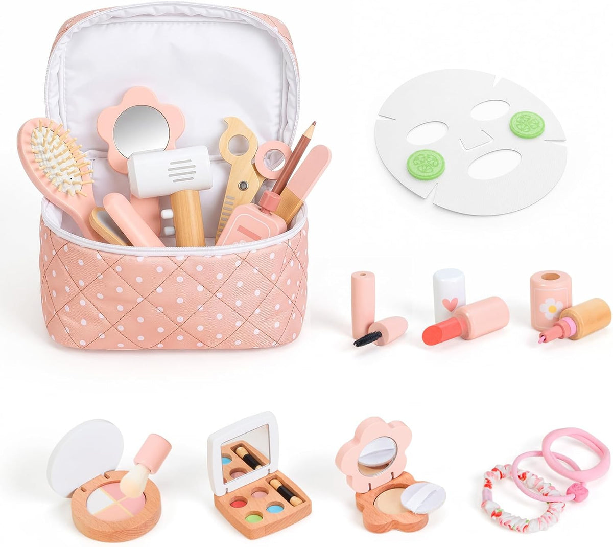 OOOK Maquillaje de madera para niños pequeños de 3 a 5 años con 23...
