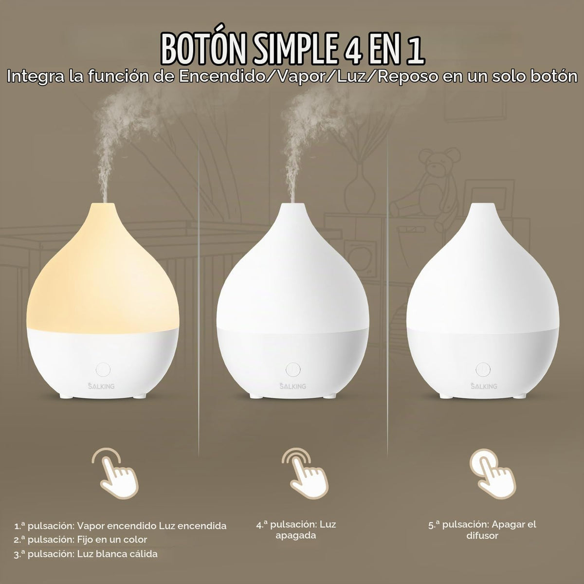 SALKING Difusor de Aceites Esenciales, Difusor de Aromaterapia Pequ...