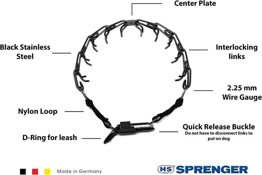 Herm Sprenger Collar de entrenamiento para perros de acero inoxidab...