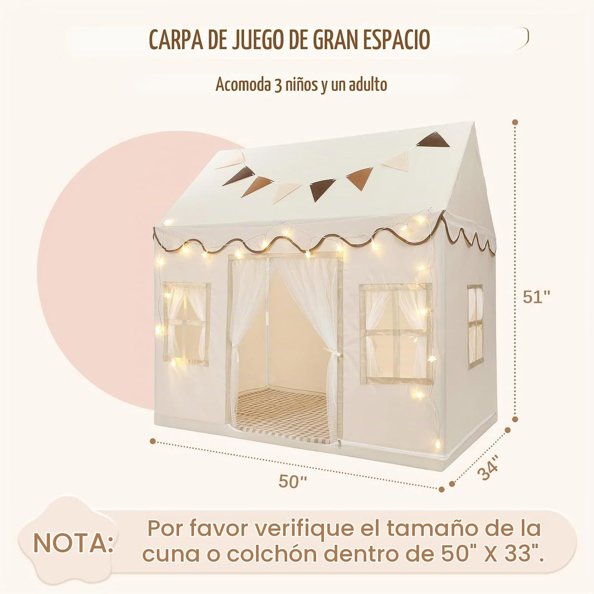 BOLERLE Tienda de Campaña para Niños, Casa de Juegos Grande para Ni...