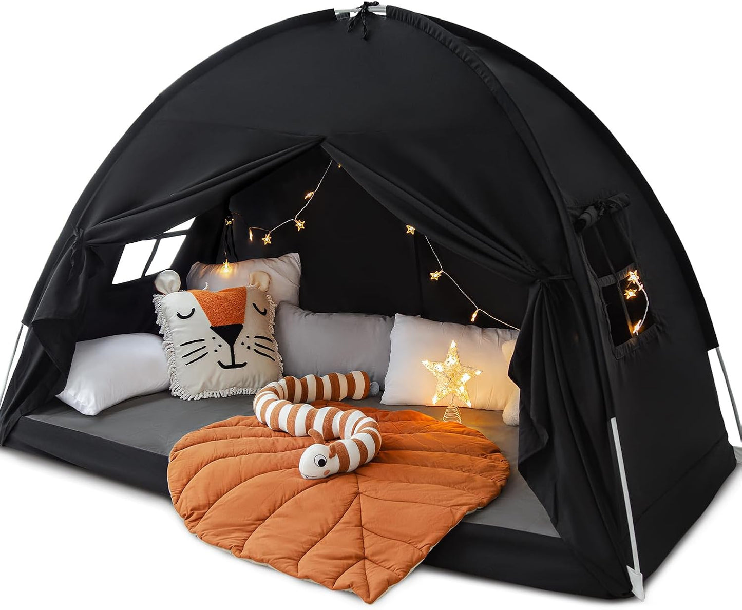 Toldo de cama de tamaño individual para niños, tienda de campaña de...
