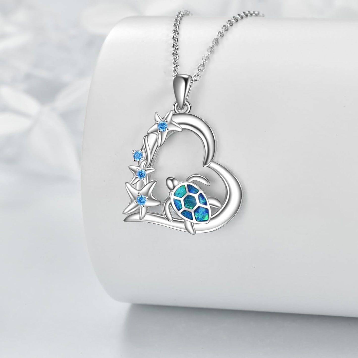 VONALA Collar de plata de ley 925 con dije de sirena, tortuga, ola,...