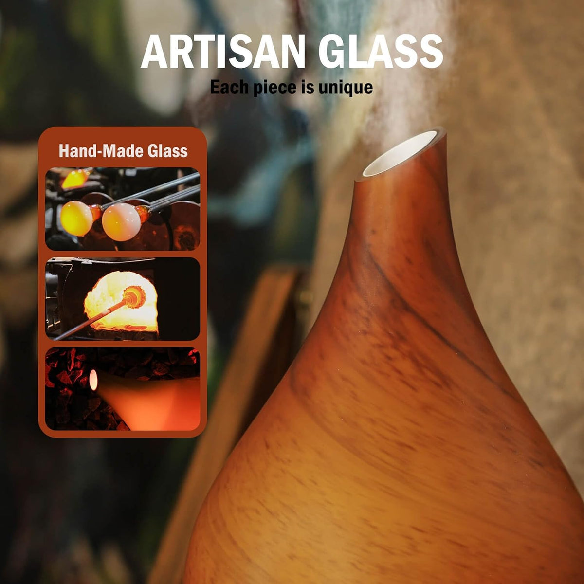 Porseme Difusor de cristal hecho a mano del difusor del aceite esen...
