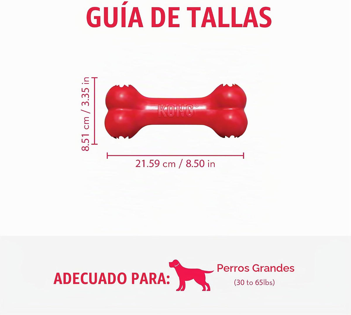 KONG Goodie Bone - Hueso de perro clásico de goma natural duradero,...