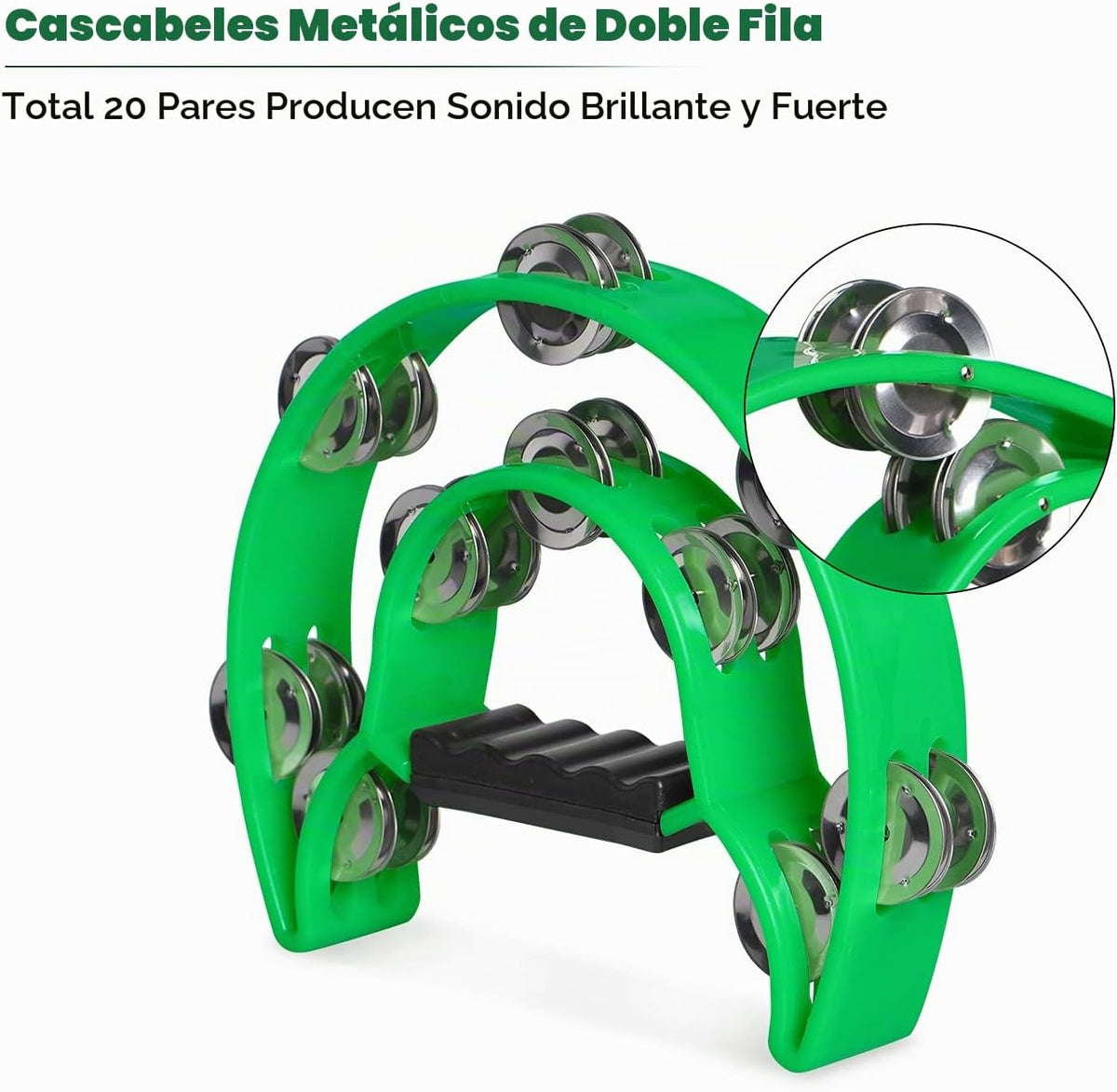 YEUIKERR Paquete de 4 panderetas de media luna de 9 pulgadas para i...