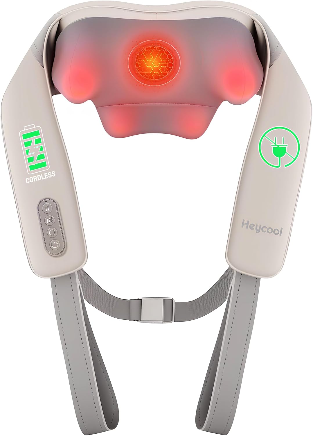 Heycool Masajeador inalámbrico de cuello y hombros para aliviar el...