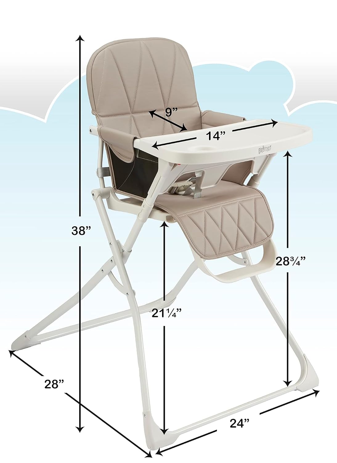 Primo PopUp - Silla alta plegable para bebé de 6 a 36 meses, silla...