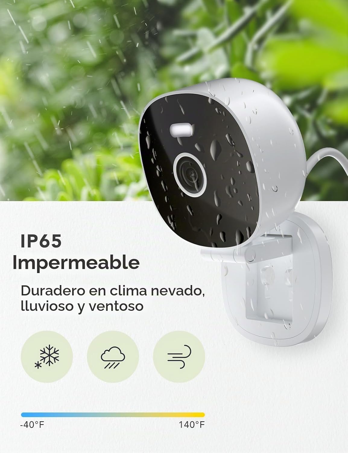 FAMVIVA Cámara de seguridad con cable 2K, interior\/exterior para e...