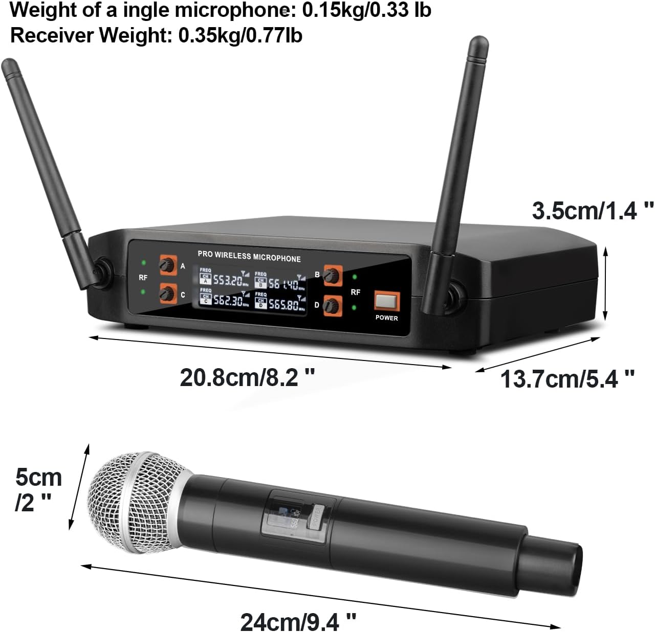 Depusheng DX4 Micrófono Inalámbrico, Sistema Profesional de Karaoke...