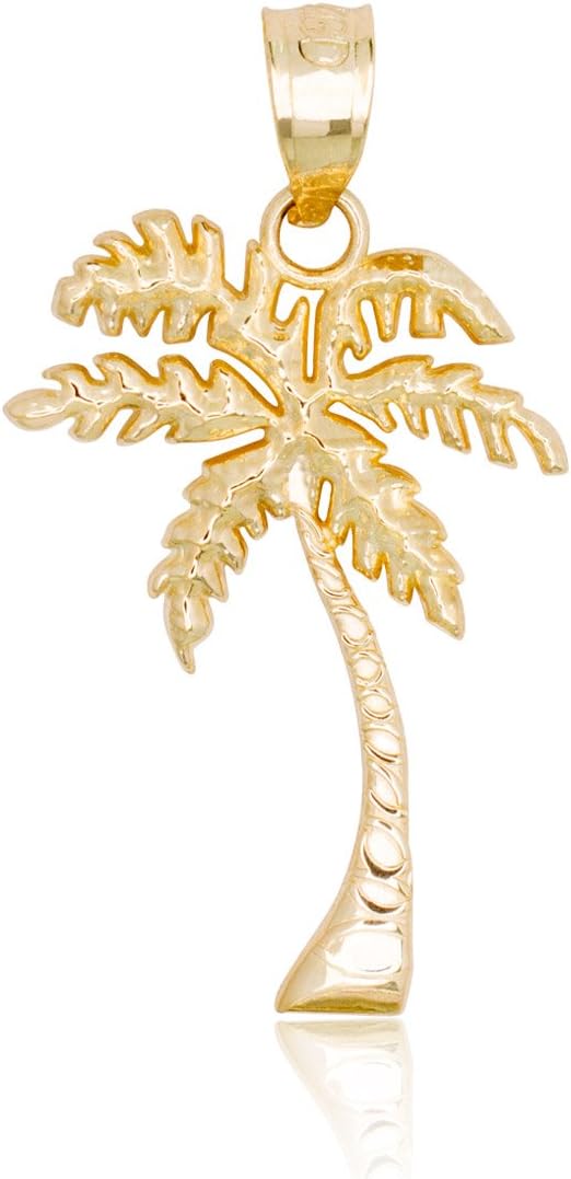 Honolulu Jewelry Company Colgante de collar de playa de palmera tro...