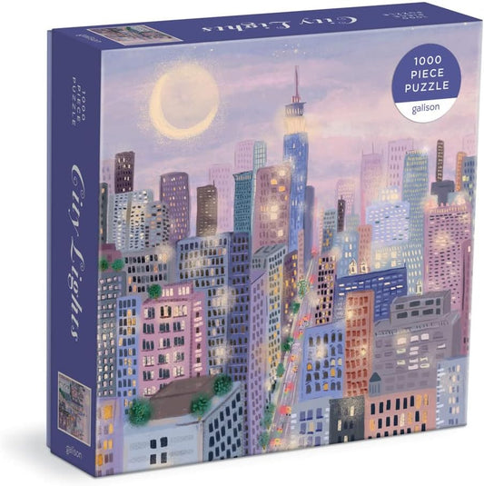 Galison City Lights - Rompecabezas de 1000 piezas en una caja cuadr...